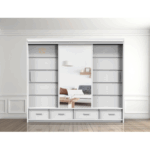 250cm Milan Wardrobe – Stylish Storage with Shelves & Rai