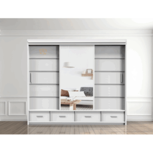 250cm Milan Wardrobe – Stylish Storage with Shelves & Rai
