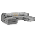 BISHOP – USHAPED SOFA SILVER HIGH BACK CHENILLE