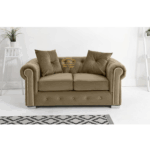 Chesterfield Couch in Plush Mink Velvet