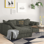 Compact Gray Cord Sofa