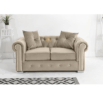 Designer Velvet Sofa – Chesterfield, Mink Tone