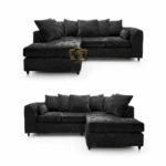 Elegant Dylan Black Chenille Sofa