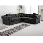 Elegant Velvet Sofa – Chesterfield Design, Mink Shade