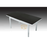 _FULL BLACK GLASS TABLE WITH 6 CHAIR