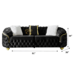 Gonda Velvet Sofa Deep Button Tufting