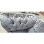 Grey Tuxedo Crushed Velvet Sofa