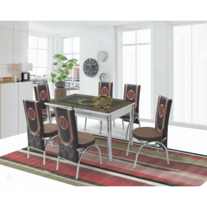 HURREM OTTOMAN GLASS TABLE WITH 6 CHAIR
