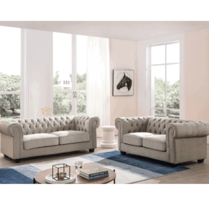 Hampton Chesterfield in Cream Leather