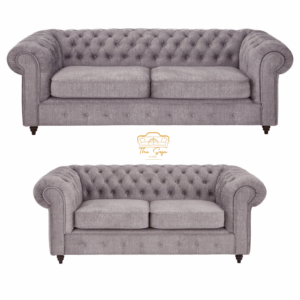 Laura Chesterfield Fabric – Dusty Grey Luxury Touch