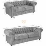 Laura Chesterfield Grey Fabric – Sustainable Softness