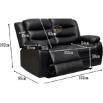 Modern Black Recliner - Roma Collection