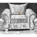 Ocean Grey Crushed Velvet Chesterfield