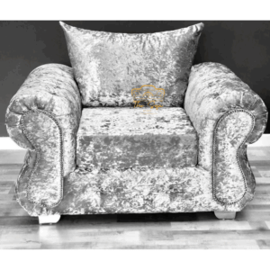 Ocean Grey Crushed Velvet Chesterfield