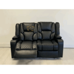 Orlando Leather Recliner 2 seater black