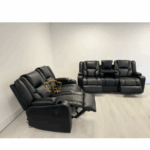 Orlando Leather Recliner Set with Table & USB