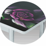 ROSE GLASS DINING TABLE WITH 6 CHAIR