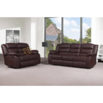 Roma Recliner Brown Sofa