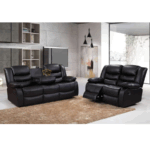 Roma Recliner with Footrest – Black