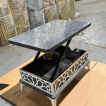 Smart Table in White Marble Finish