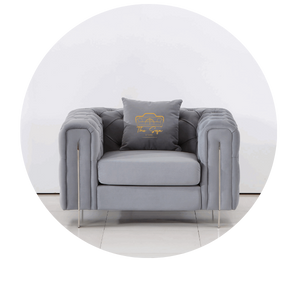 The Modern Chesterfield Sofa Set in Luxury Grey Velvet