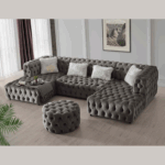 The U-Shaped Rocky Chesterfield Grey Sofa