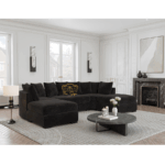 U-Shape Black Sofa Belgravia