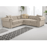 Upholstered Mink Velvet Chesterfield Couch