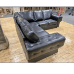 VERONA LEATHER BLACK SOFA CORNER U shape