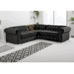 Velvet Chesterfield Couch – Diamond-Tufted, Mink