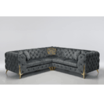 Velvet Sofa Set – Classic Chesterfield Design