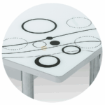 WHITE BUBBLE GLASS DINING TABLE WITH CHAIR