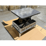 White Marble Smart Table with USB Ports