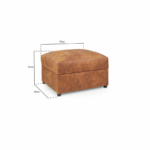 oakland brown leather foot stool