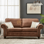 oakland brown sofa leather 3 seater