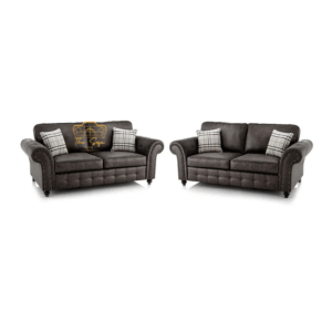 oakland sofa 3+2 Blaack leather