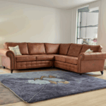 oakland sofa brown leather L shape