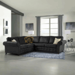 oakland sofablack leather L shape